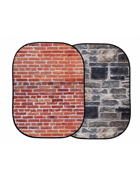 FONDO PLEGABLE DOBLE CARA RED BRICK / GREY STONE 1.5 X 2.1 M MANFROTTO - LLLB5711