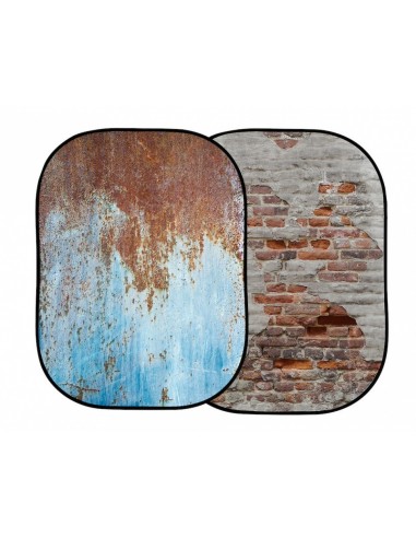 FONDO PLEGABLE DOBLE CARA SERIE URBAN RUSTY METAL / PLASTER WALL 1.5 X 2.1M MANFROTTO - LLLB5713