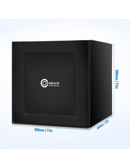 CAJA DE LUZ ESTUDIO FOTOGRÁFICO PORTÁTIL 80X80X80CM CON 3 TIRAS LUZ LED