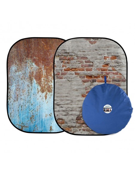 FONDO PLEGABLE DOBLE CARA SERIE URBAN RUSTY METAL / PLASTER WALL 1.5 X 2.1M MANFROTTO - LLLB5713