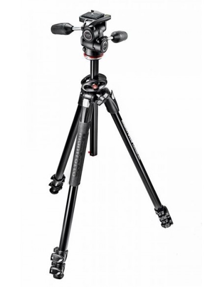 KIT TRÍPODE 290 DUAL CON RÓTULA 3 WAY ALUMINIO MANFROTTO- MFMK290DUA3-3W